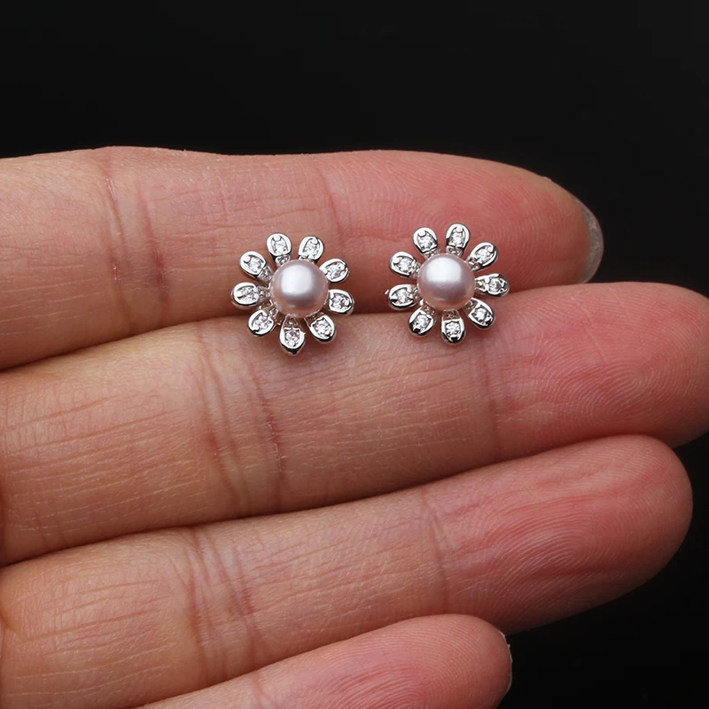 

Freshwater Pearl Earrings For Women,Real 925 Silver Pearl Stud Earrings Wedding Gift,Earrings With Pearl Fashion Korean jewelry