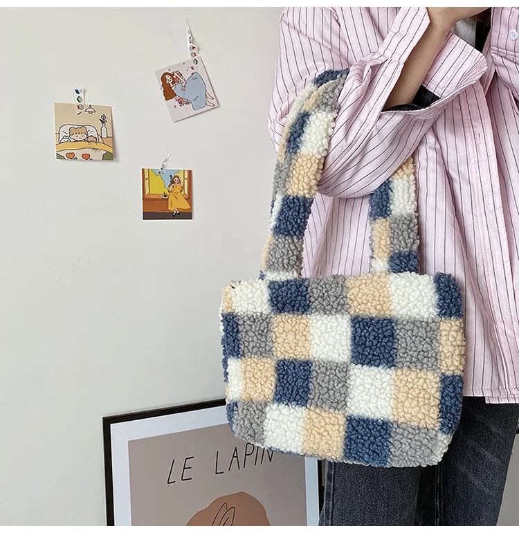 Модный зимний женский меховой кошелек сумки милые мягкие плюшевые женские