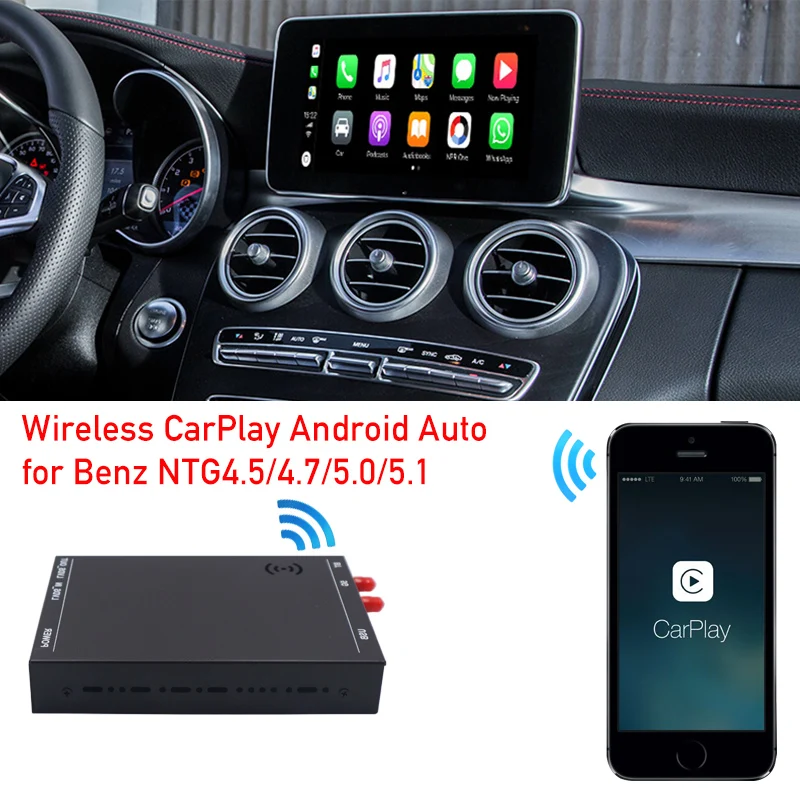 Online Auto Radio Upgrade Drahtlose Apple Carplay Interface Box Für Mercedes C Klasse W205 GLC X253 Dvd Multimedia Android Auto Decoder