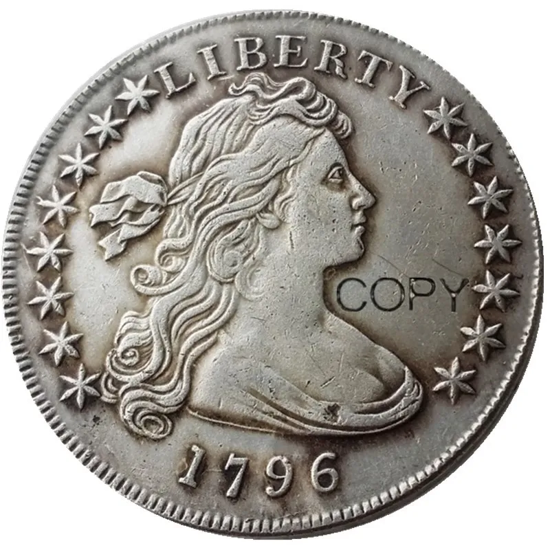 Соединенные Штаты Америки 1796 Liberty латунь с посеребренным буквенным краем реплики монет