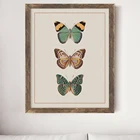 Настенная живопись с изображением бабочек в викторианском стиле, бежевый цвет
