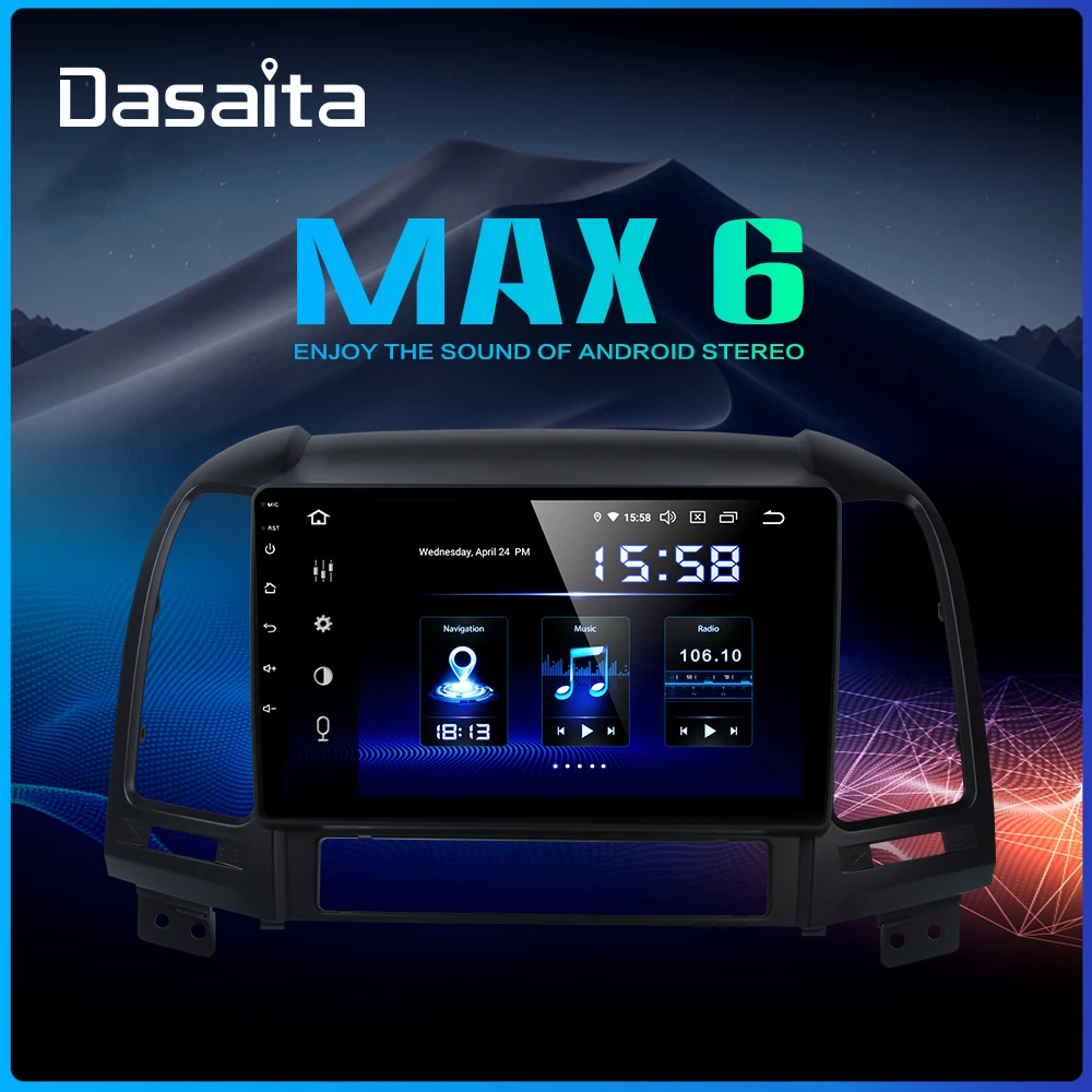 Dasaita 9 &quotips автомобильный стерео DSP радио Android 0 для hyundai Santa Fe 2006 2007 2008 2009 2010 2011 USB