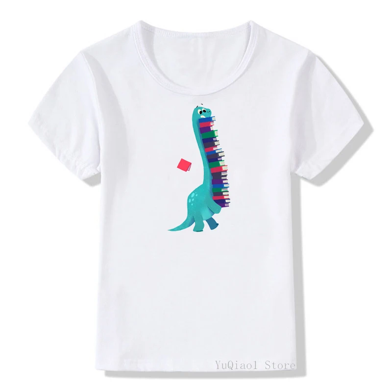 

Harajuku kawaii Dinosaur giraffe cat love book funny kids clothing t shirts cute cartoon animal print t-shirt boys girls clothes