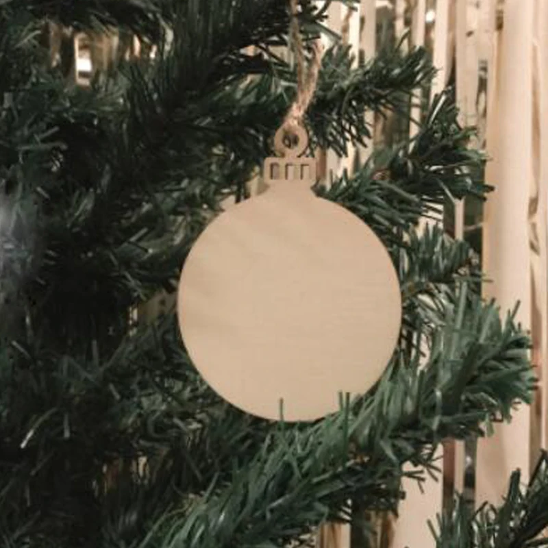 Рождественские шары Декор Рождественская елка украшения деревянная круглая для