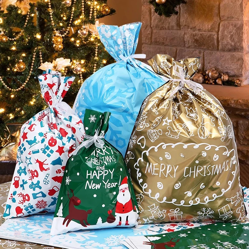 

30 шт., рождественские подарочные пакеты с Санта-Клаусом