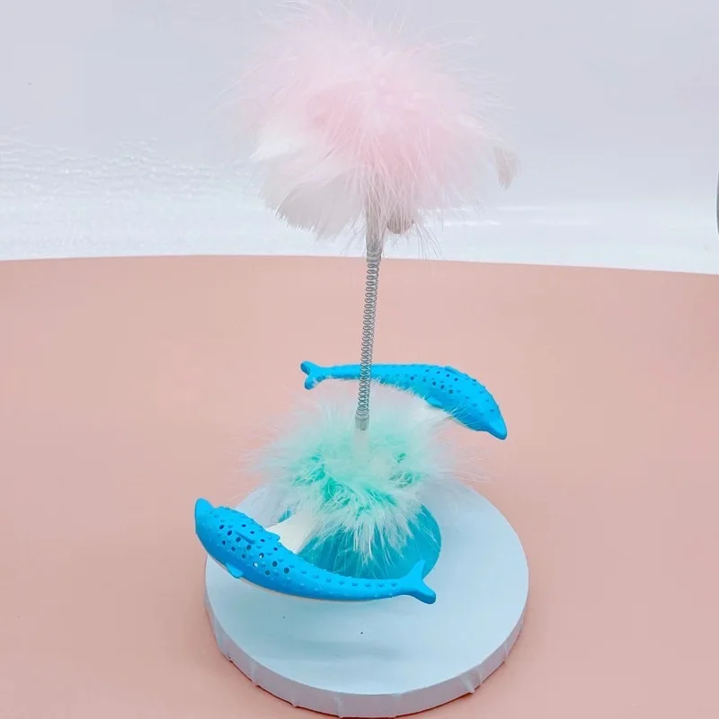 

Игрушка для домашних животных, кормушка для утечки кошек, новая игрушка для кошек, присоска, проигрыватель в виде дельфина, ветряной мельниц...
