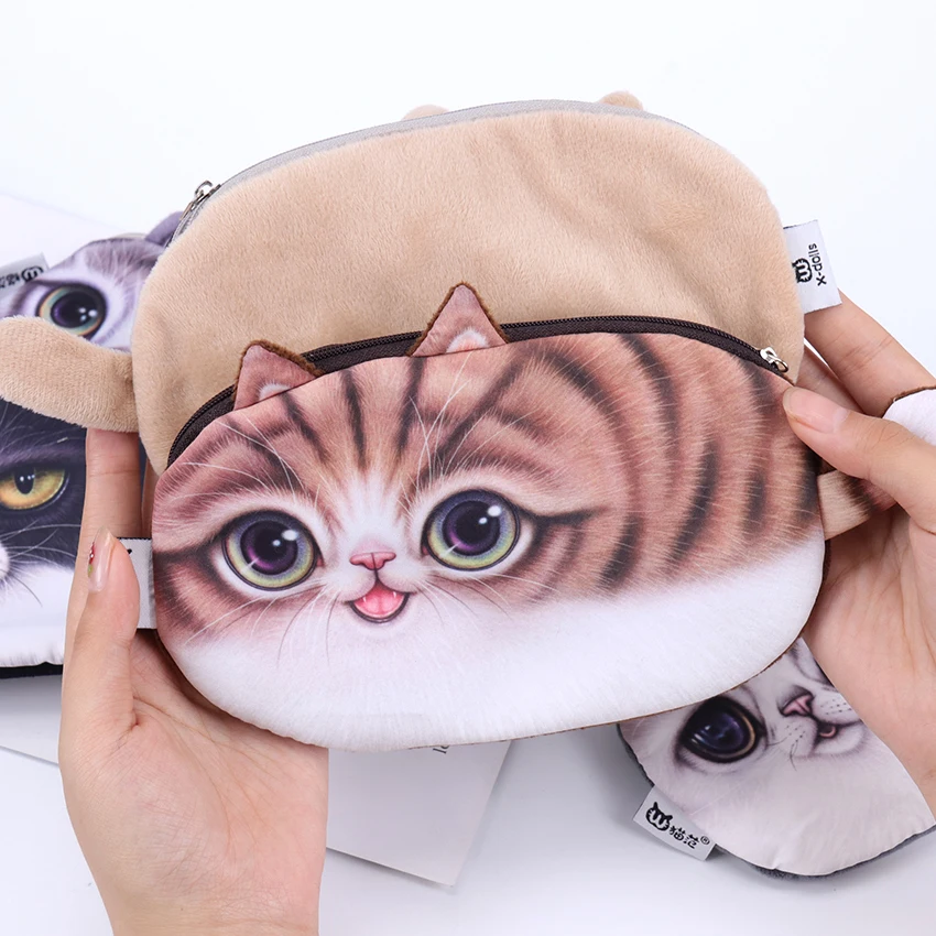 1 шт. многофункциональный пенал для карандашей портмоне косметичка для карандашей сумка 3D большеглазая кошка пенал; Забавный с кошкой для пишущих принадлежностей