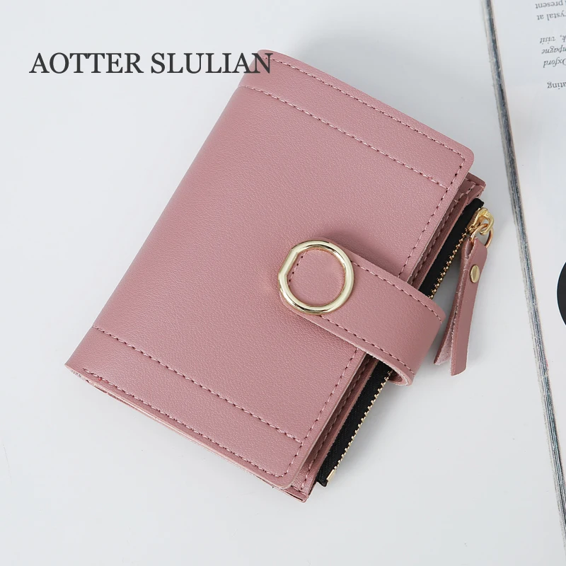 2019 Модные женские бумажники маленький кожаный кошелек с застежкой сумка для карт