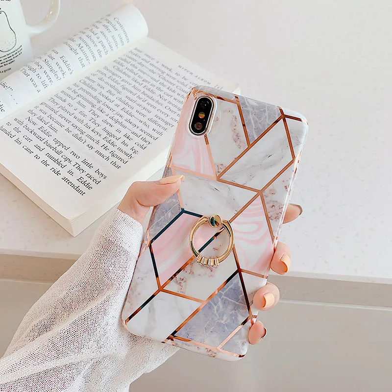 Геометрические Мраморные текстуры телефонные чехлы для iPhone 11 Pro XS Max XR чехол 7 8 6 6s