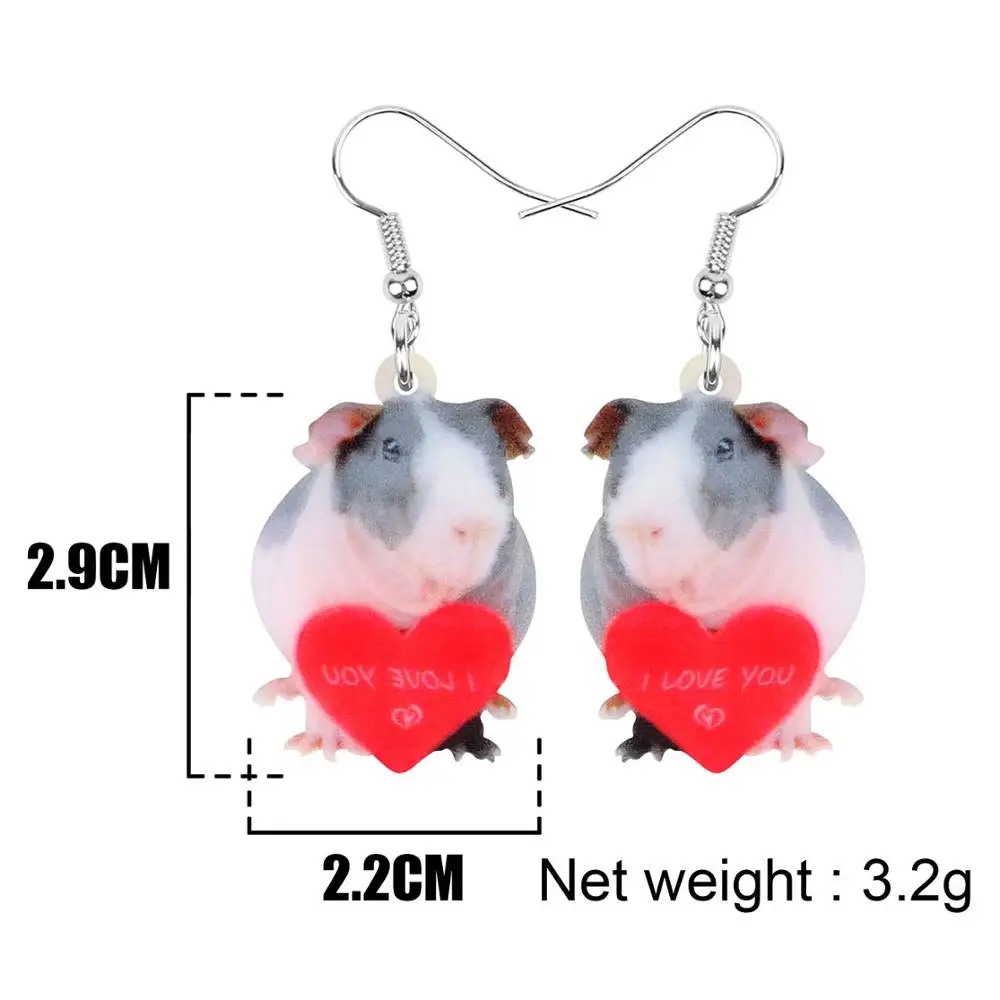 Акриловая бижутерия WEVENI для женщин и девушек украшение в виде сердца мыши крысы