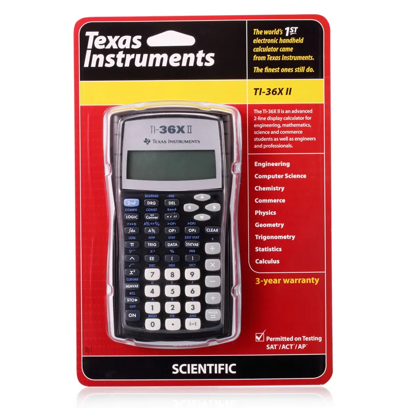 

Texas Instruments TI-36X II Student Science Function Calculator Calculus Calculator Two Lines Display