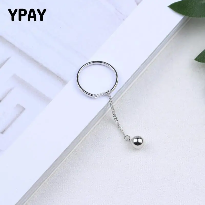YPAY чистое серебро 925 пробы регулируемое кольцо с длинной кисточкой Висячие