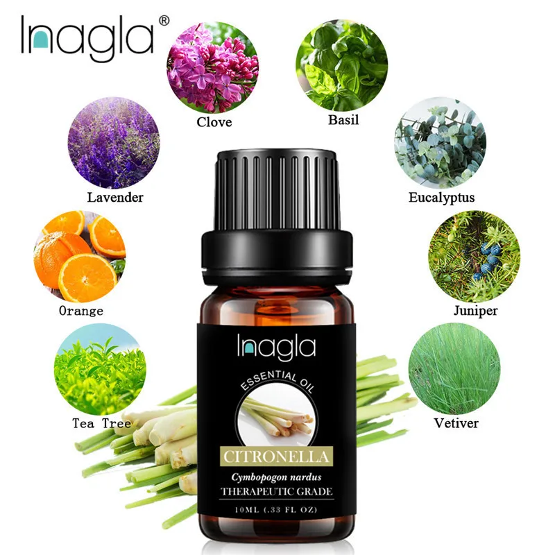Эфирные масла Inagla Citronella 10 мл 100% чистые натуральные эфирные для ароматерапии