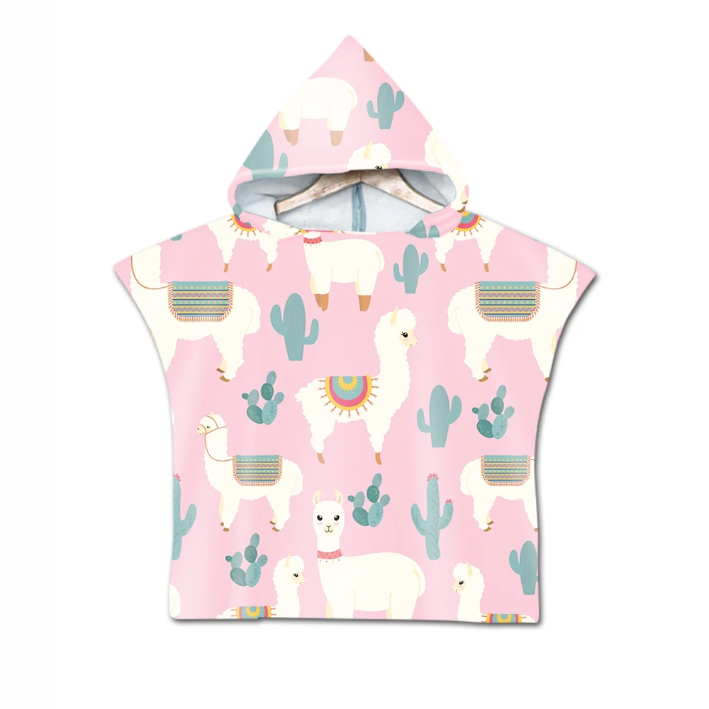 Мягкое банное полотенце с капюшоном и ламой-альпака | Дом сад