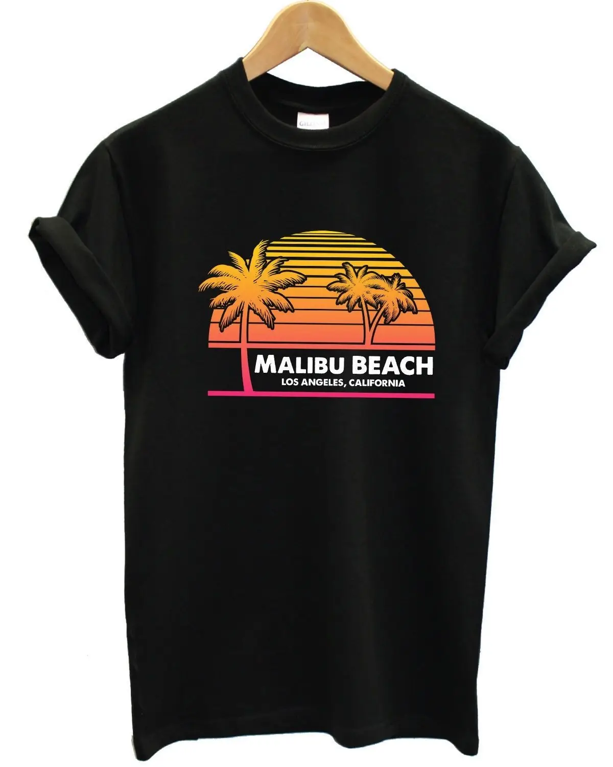 Malibu пляж Los Angeles California футболка для серфинга пальмовое дерево Ретро 90s мужчин и