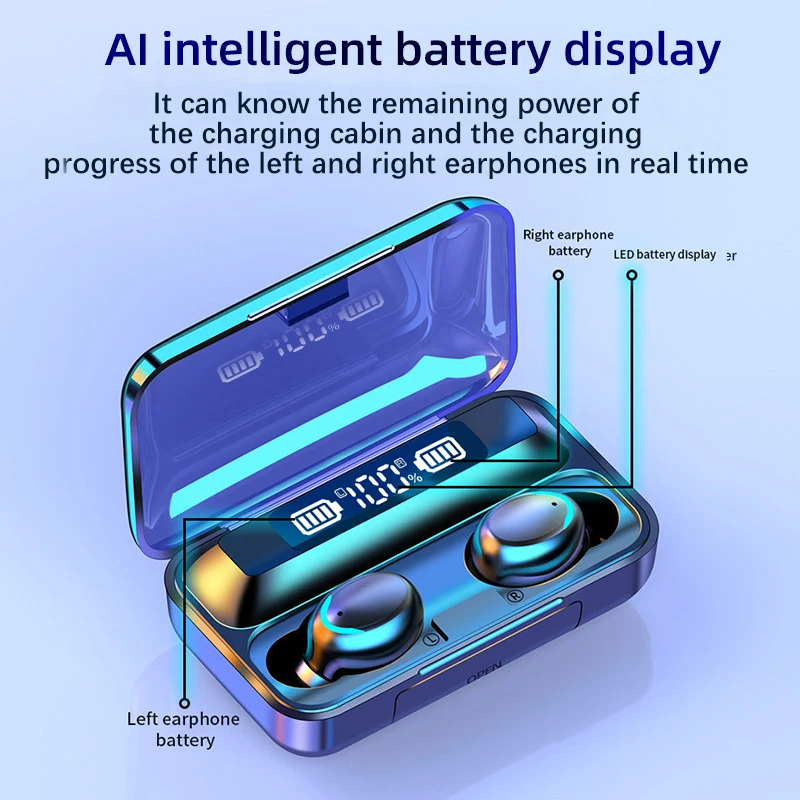 Oringinal F9 V5.0 Bluetooth 5 0 наушники TWS сенсорная гарнитура с отпечатком пальца Hi Fi стерео