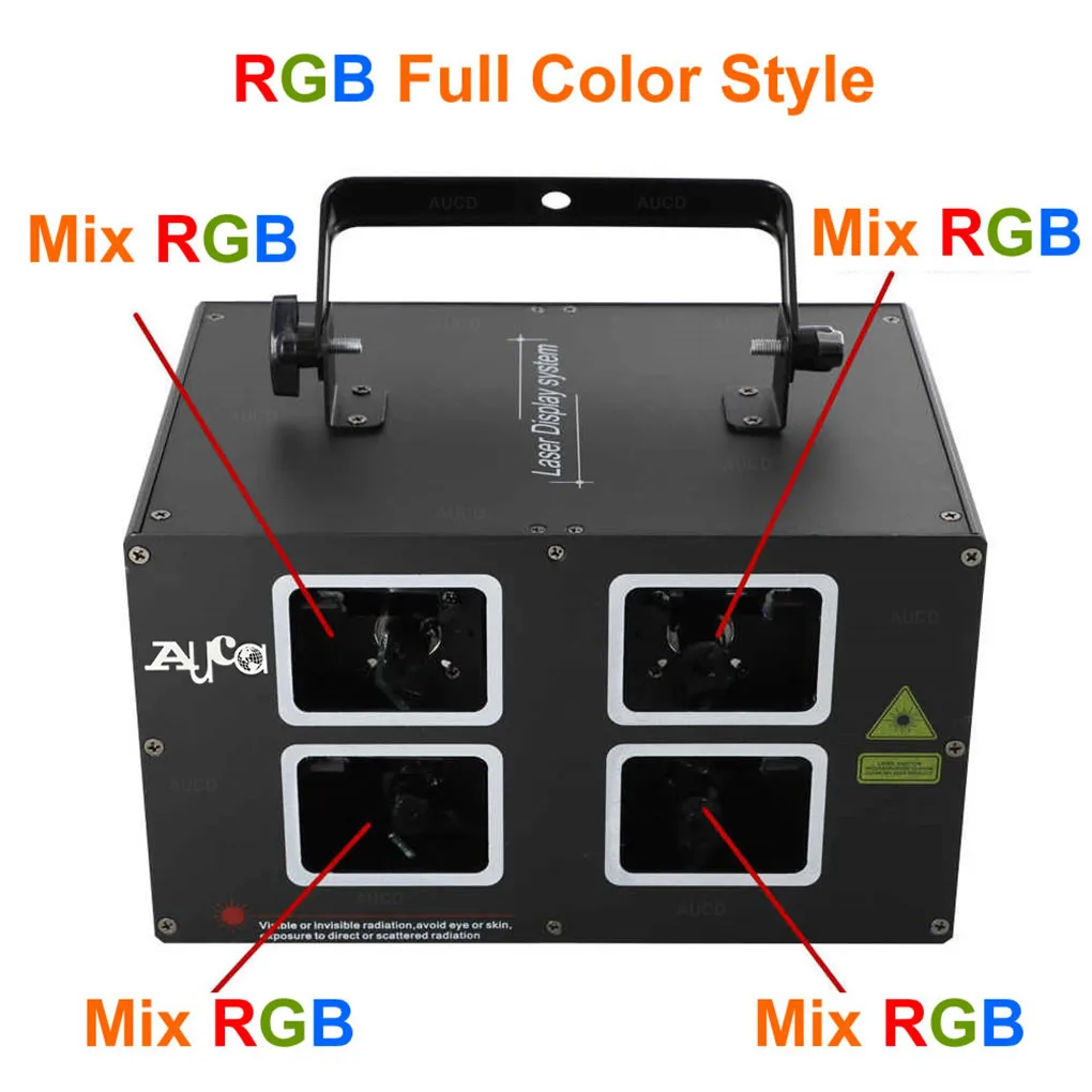 AUCD 4 линзы DMX 500 МВт RGB цветное сканирование луча проектор лазерные огни Рождественский диско светодиодный DJ вечерние движущиеся лучи шоу сценическое освещение DJ4L - Цвет: Mix RGB Color
