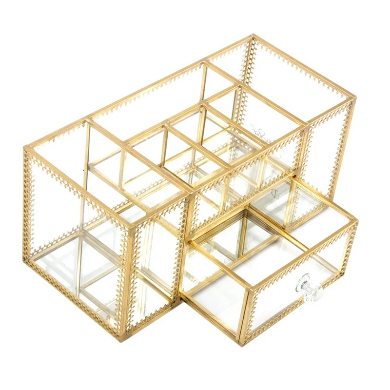 Античный стеклянный органайзер для макияжа основание зеркала под