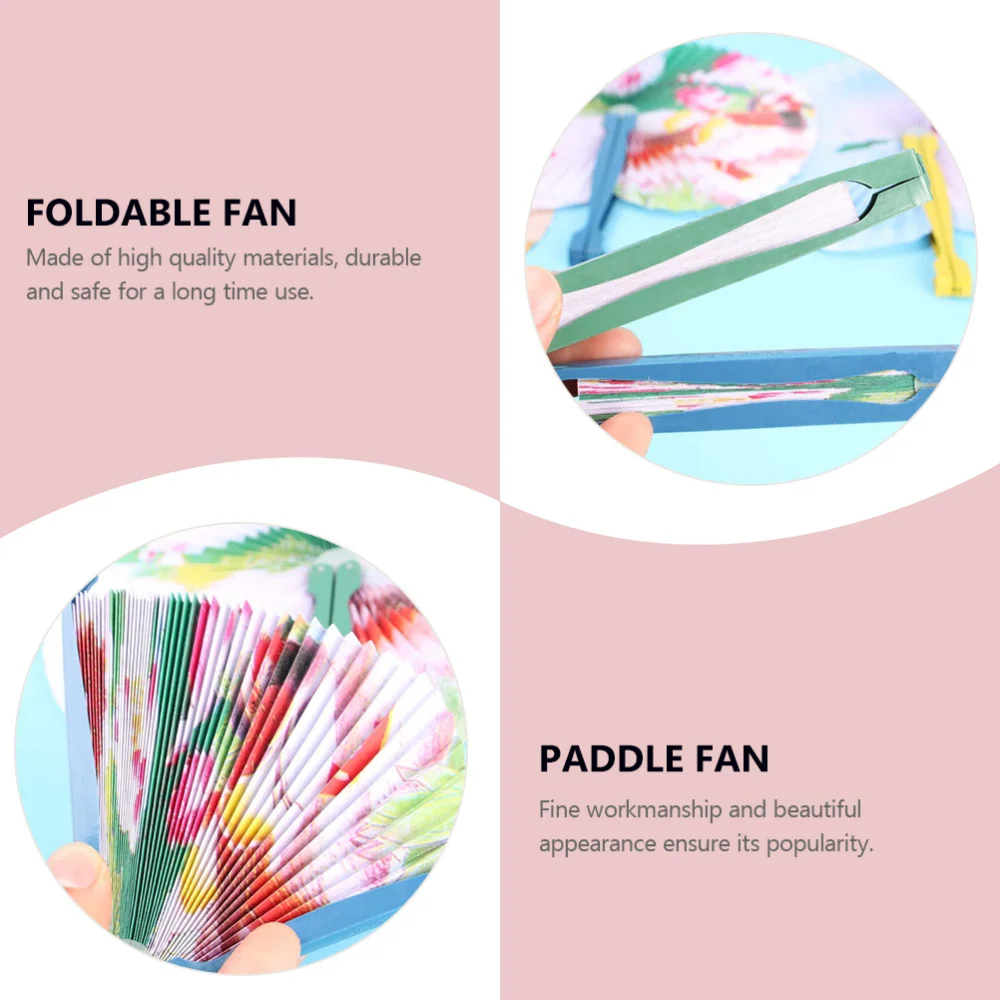 

20 Pcs Handheld Folding Paper Fans Chinese Style Paper Fan Stage Performance Fan