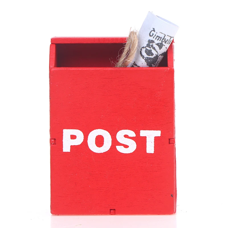 

Dollhouse Wooden Mailbox Mail Post Box Miniature 1:12 Fairy Garden Furniture Newspaper DIY Doll House Accessories