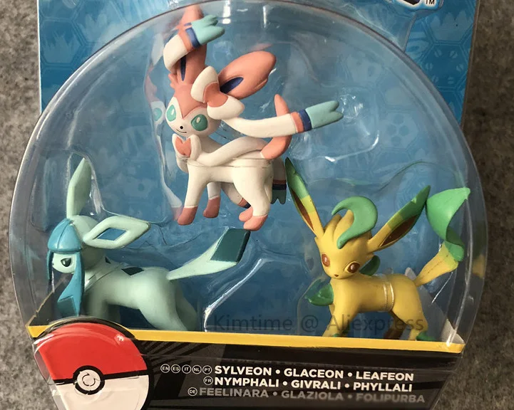 Eevee Vaporeon Jolteon flarion Espeon Umbreon Leafeon Glaceon с коробкой, фигурки, коллекция игрушек с покемонами