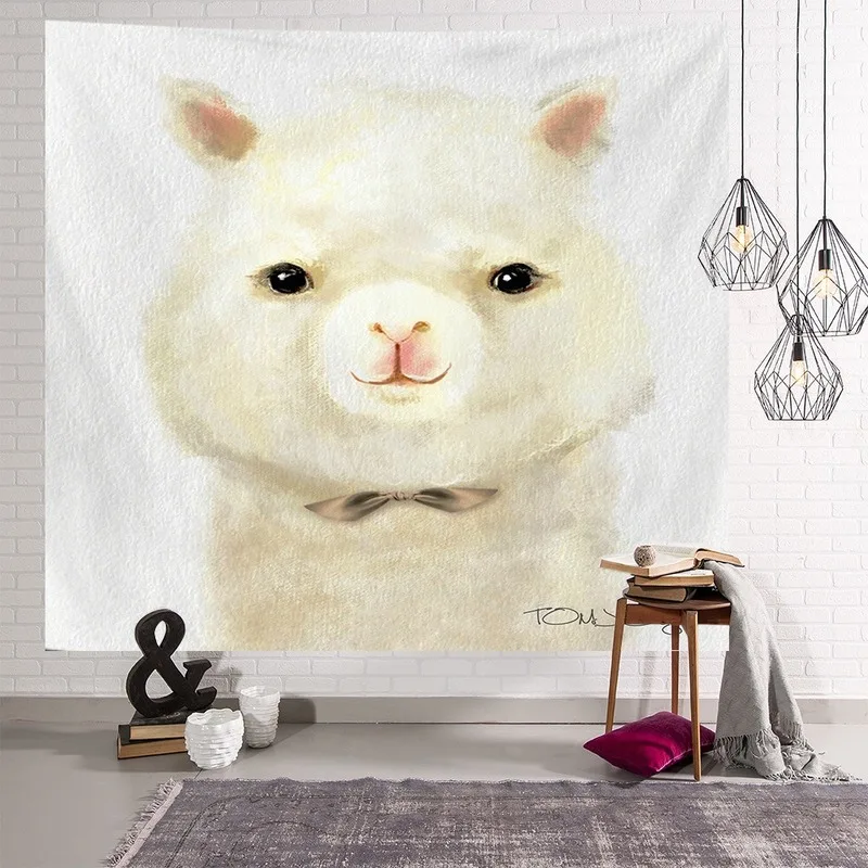Милая животная Гобеленовая сетка красное украшение для комнаты подвесная ткань