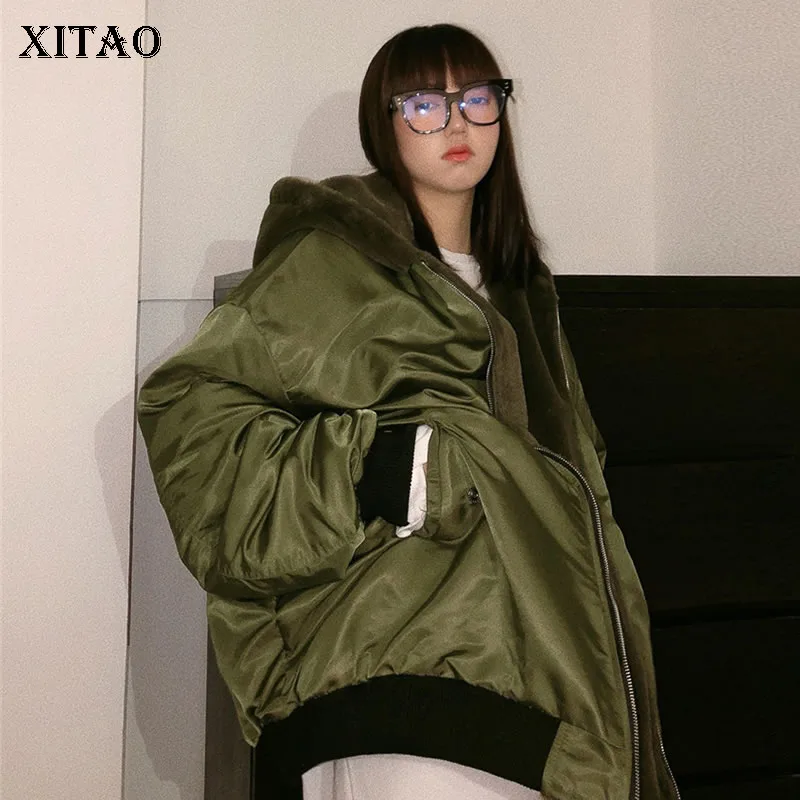 XITAO прямая женская парка модная новинка 2019 зимняя размера плюс с карманами