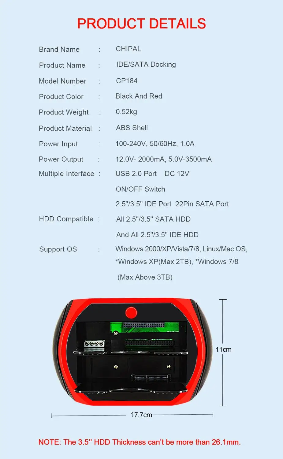 CHIPAL ВСЕ В ОДНОМ Hdd док станция eSATA к USB 2 0 адаптер для 5/3 5 жестких дисков HD жесткий