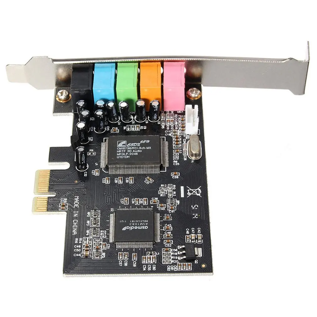 

PCI Express PCI-E 5.1 Ch 6 Channel PCIE Audio Digital Sound Card Adapter CMI8738 CMI8738 Audio Sound Card for BTC Mining