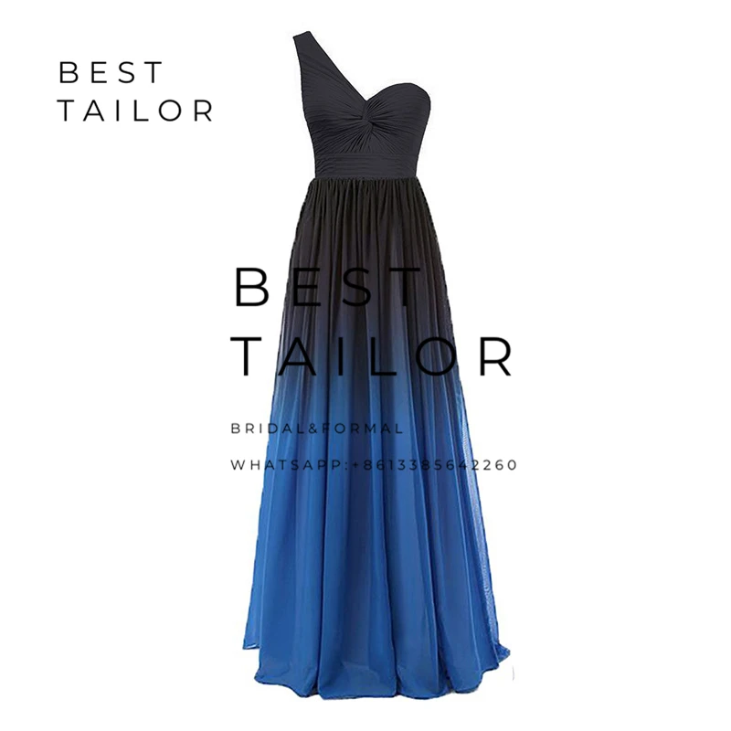 Платья для подружек невесты разноцветные шифоновые длинные платья на одно плечо