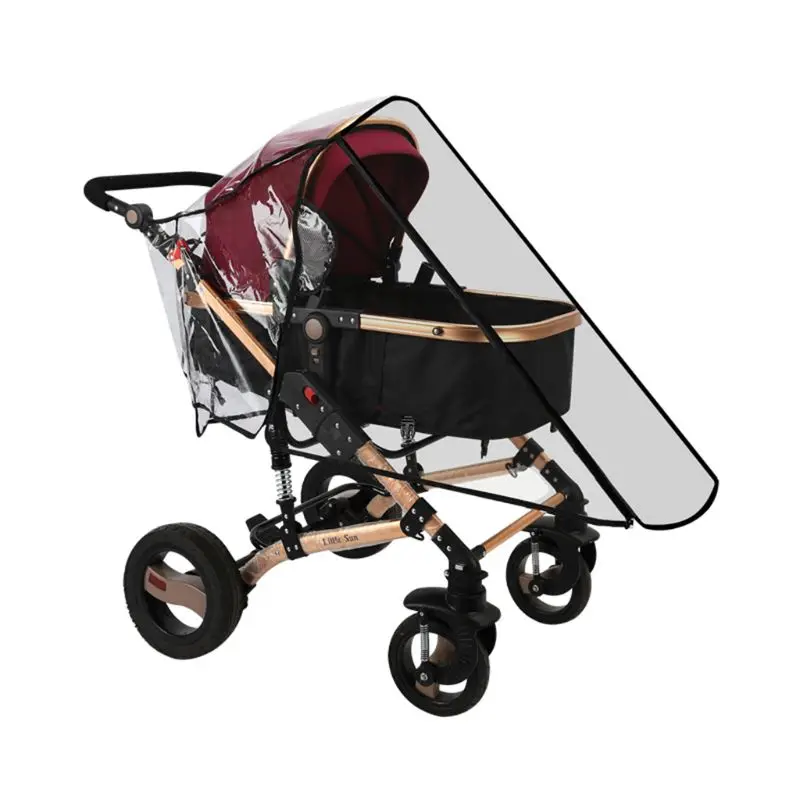 

Stroller Waterproof Rain Cover Transparent Wind Dust Shield Zipper Open Raincoat J2HD