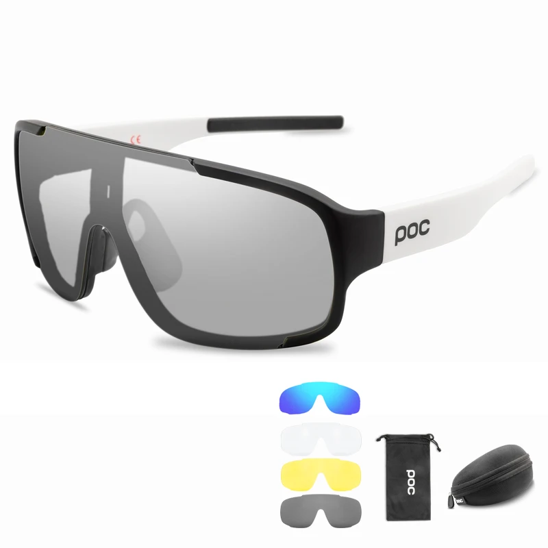 

POC 5 Lens Cycling Glasses UV400 Photochromism Men's Sunglasses Outdoor Sports Bicycles Mountain Bike Polarized Goggles Eyeglass