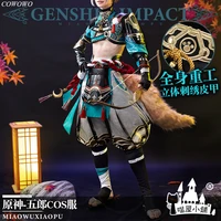 animegenshin impact gorou game suit gorgeous uniform cosplay costume halloween carnival party role play outfit for men 2021 new