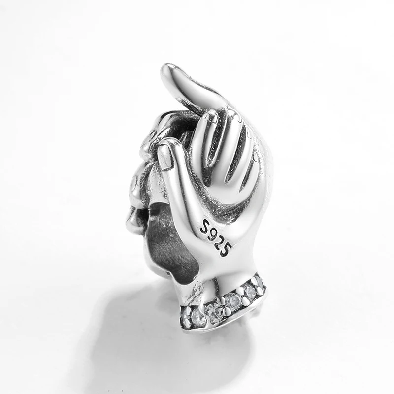 2019 New 925 Sterling Silver Mother hold child hands Beads Fit Original charms European family beads Bracelet Jewelry DIY Gift | Украшения