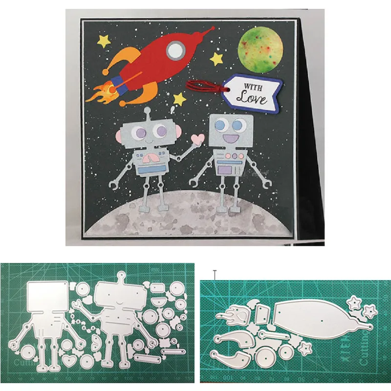 

Craft dies Robot Alien Rocket metal cutting dies cut die mold decoration Scrapbooking dies knife mould blade punch stencils dies