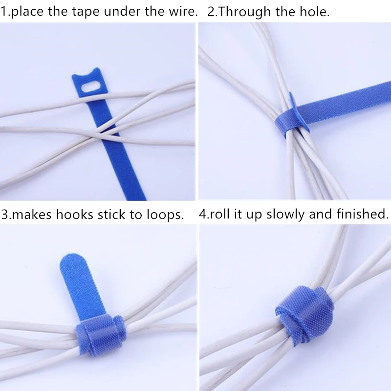 50 шт./упак. самоклеящаяся фиксированная лента однотонная нейлоновая кабельная