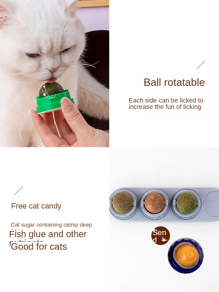 

Catnip Ball Cat Toys Interactive Toy For Kitten Cleaning Cats Teeth Healthy Catnip Wooden Balls Pet supplies