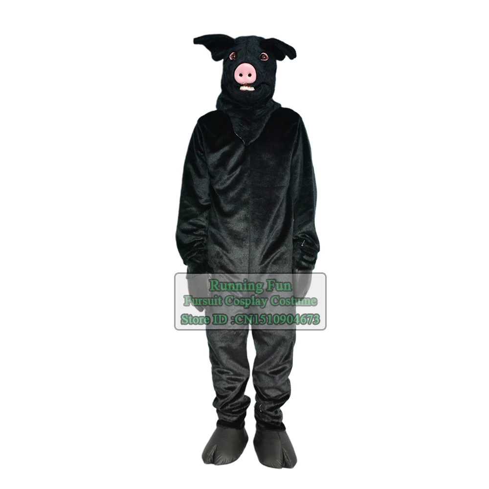 Костюм-талисман в виде черной свиньи Льва волка | Тематическая одежда и униформа