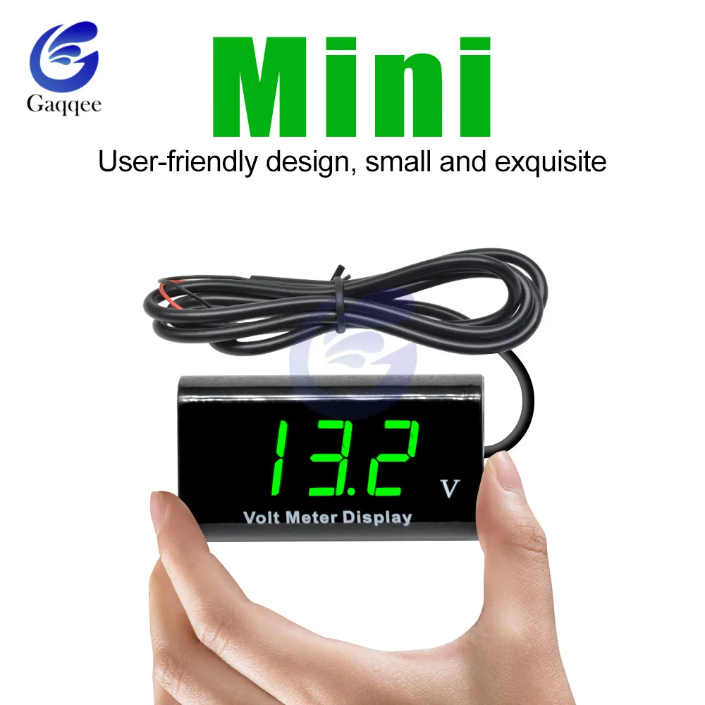Цифровой вольтметр постоянного тока 12 В 0 56 &quot водонепроницаемый светодиодный