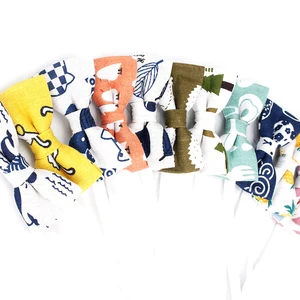 Детский галстук-бабочка из хлопка и льна, с изображением животных