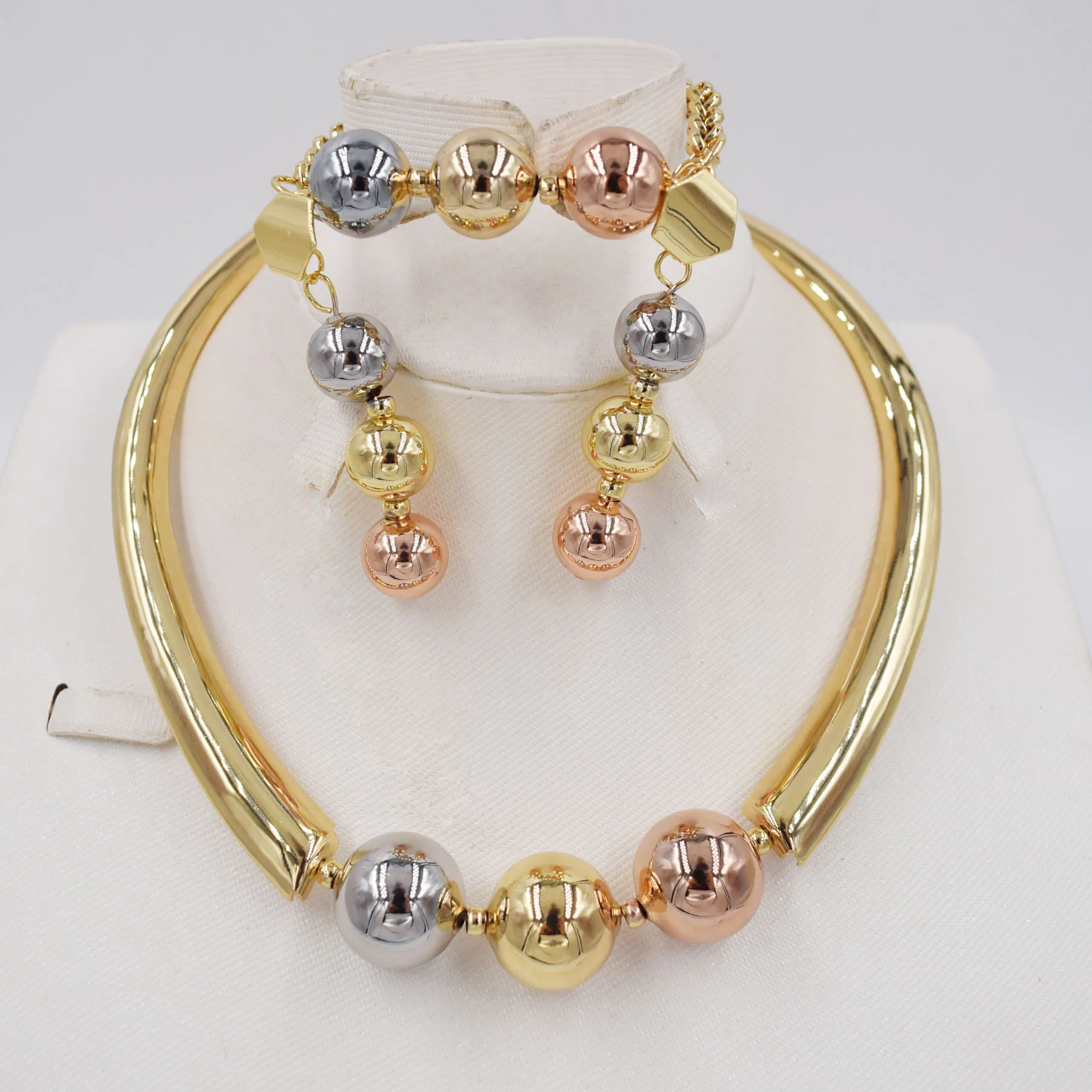 2019New Дубай золотые Ювелирные наборы ожерелье набор для женщин африканские бусы