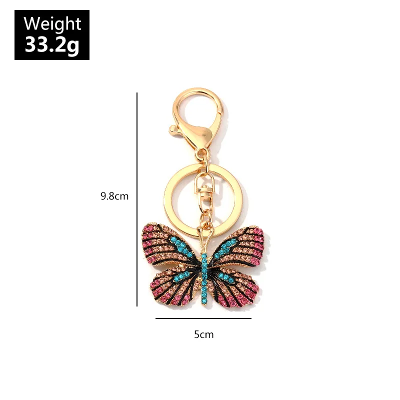 Новинка 2021 брелок вишневая бабочка с блестящим кристаллом милыми красными и