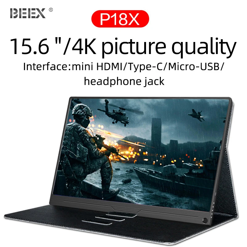BEEX портативный монитор 3840 × 2160 4K HD IPS 15 6 дюймовый ЖК дисплей для ноутбука телефона