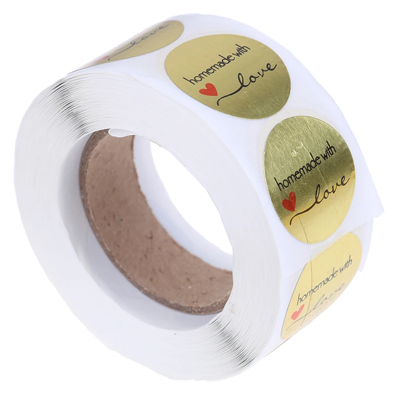 500 шт./рулон круглые золотые &quotДомашние с любовью Стикеры s Скрапбукинг для