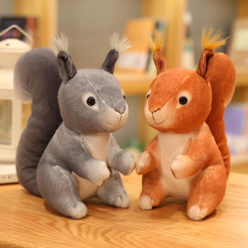 

25cm simulation squirrel plush toy forest animal soft doll home decoration baby companion gift christmas gift Juguetes de peluch