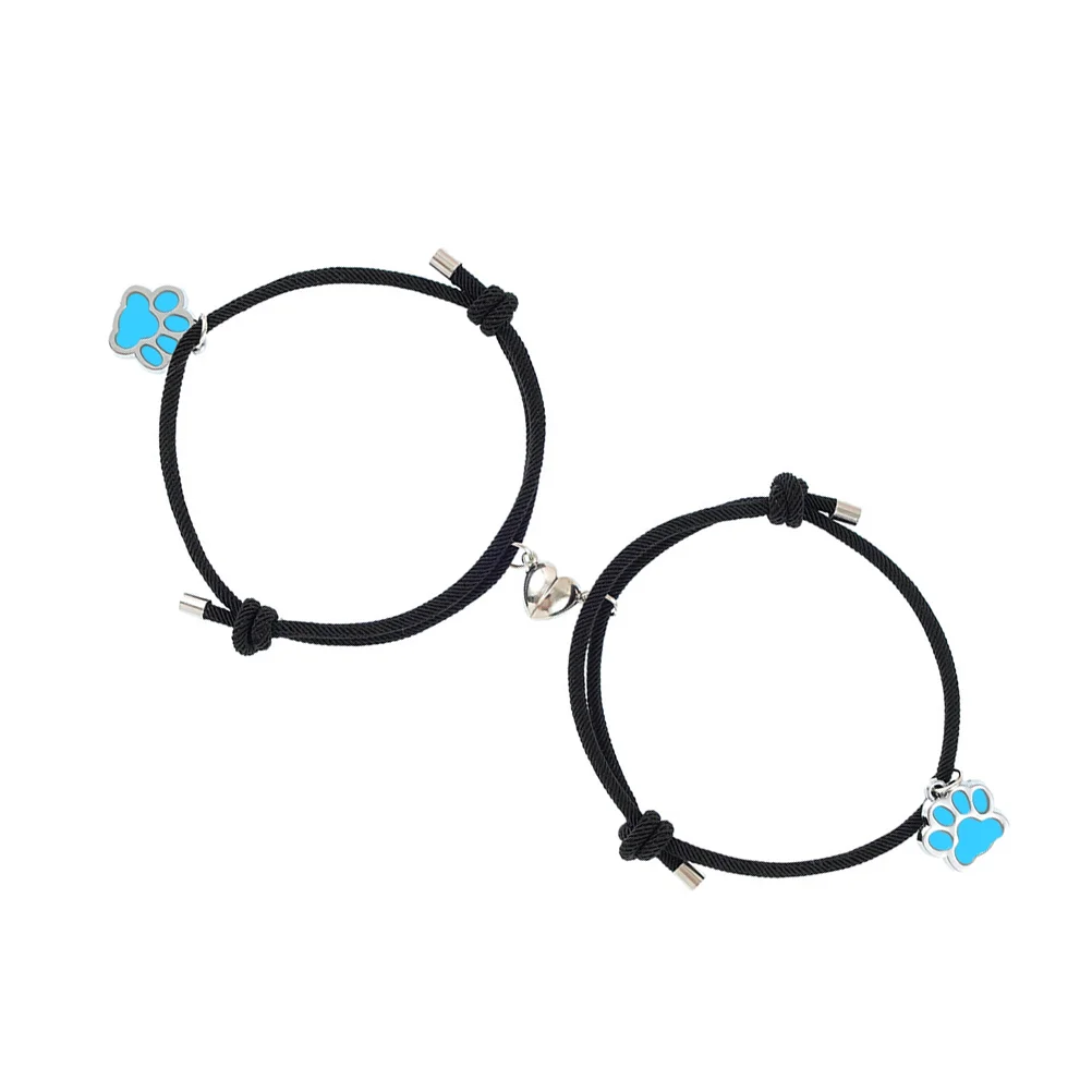 

2pcs Magnetic Couple Bracelets Luminous Wrist Chain Decor Valentine's Day Gift