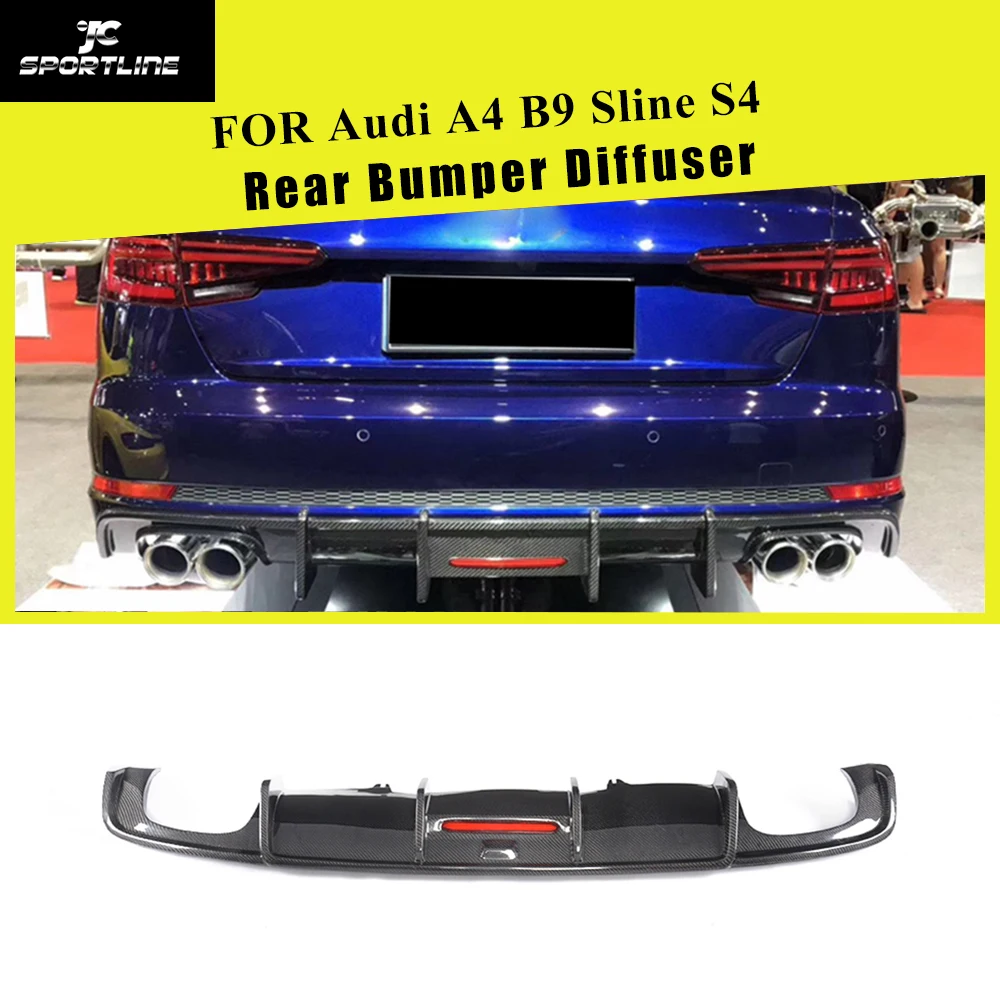 Для S4 Задний бампер из углеродного волокна диффузор спойлер для Audi A4 B9 Sline S4 A4 Седан 4 двери- бампер Защита сплиттеры