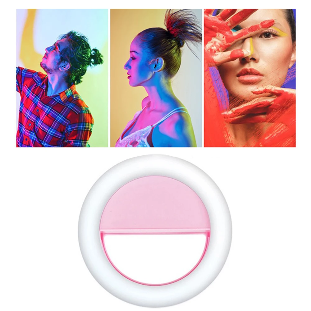 

Clip LED RGB Selfie Ring Light Rechargeable Ringlight For Smart Phone Tablet Camera Round Colorful Lighting For Youtube Tiktok