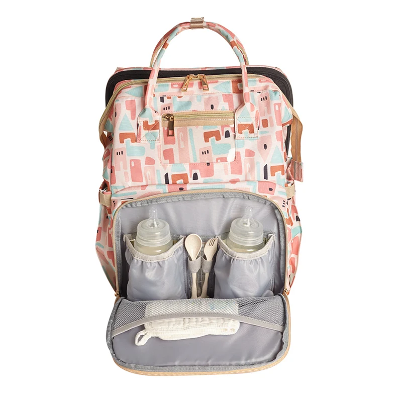 Mochila de viaje de gran capacidad para mam&aacute;, bolso de lactancia, para cambiar pa&ntilde;ales, para el cuidado del beb&eacute;, 1 ud.-3