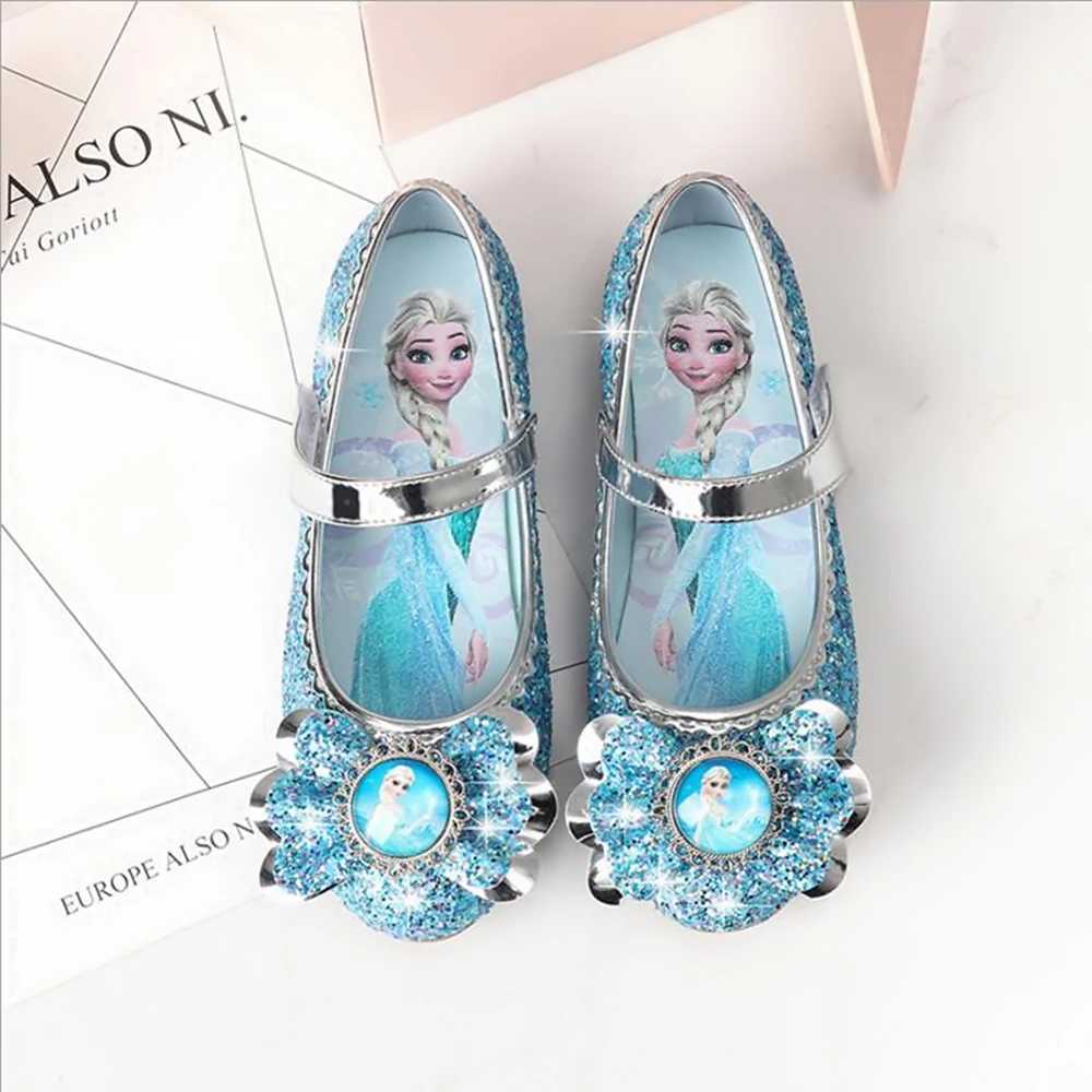 2019 Летняя обувь с бантом для девочек на Хэллоуин Принцесса туфельки Эльзы День